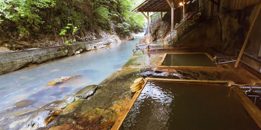 Riverside open-air baths Mixed bathing